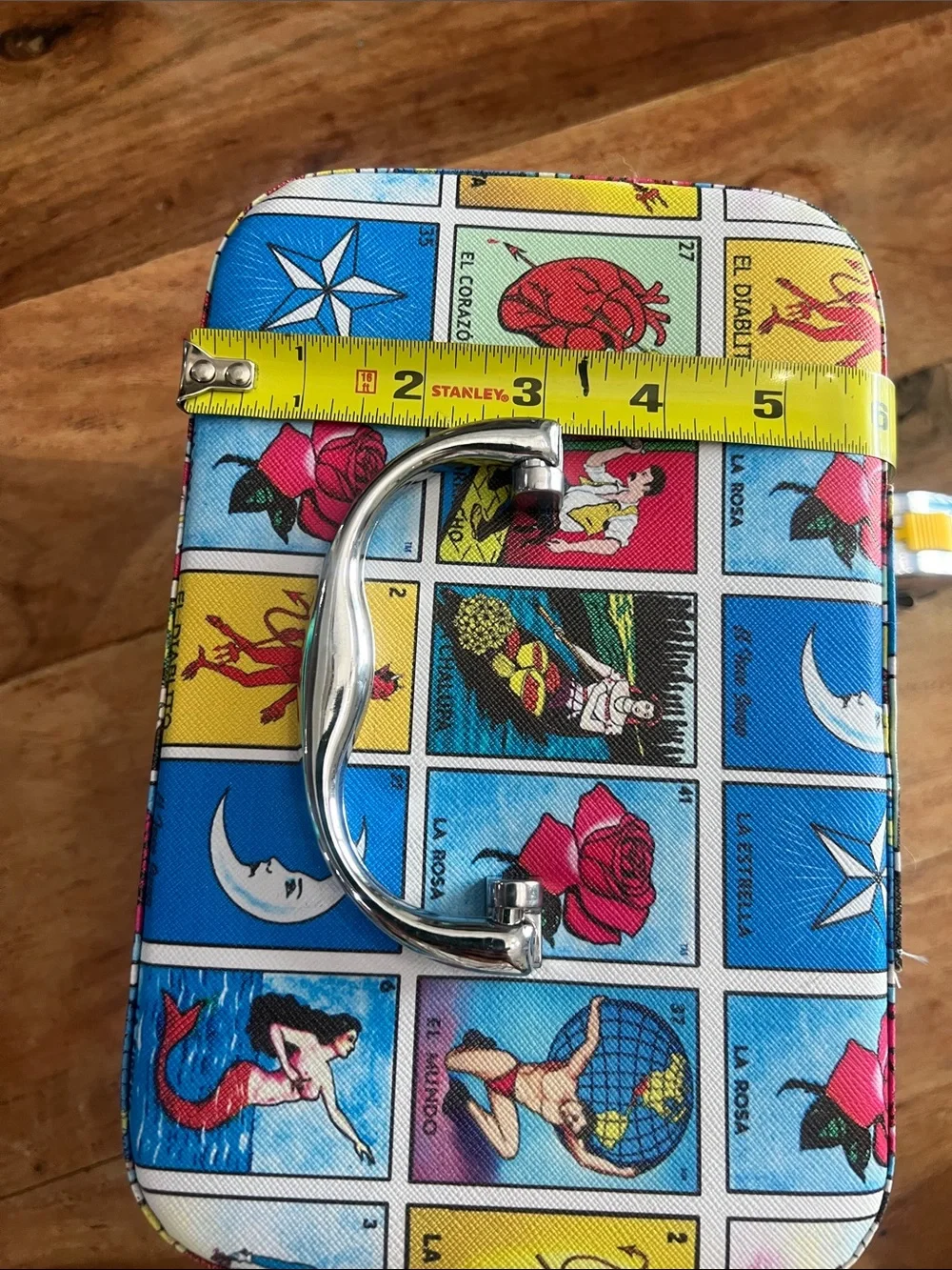 Makeup Organizer Case with Lotería Print in Blue